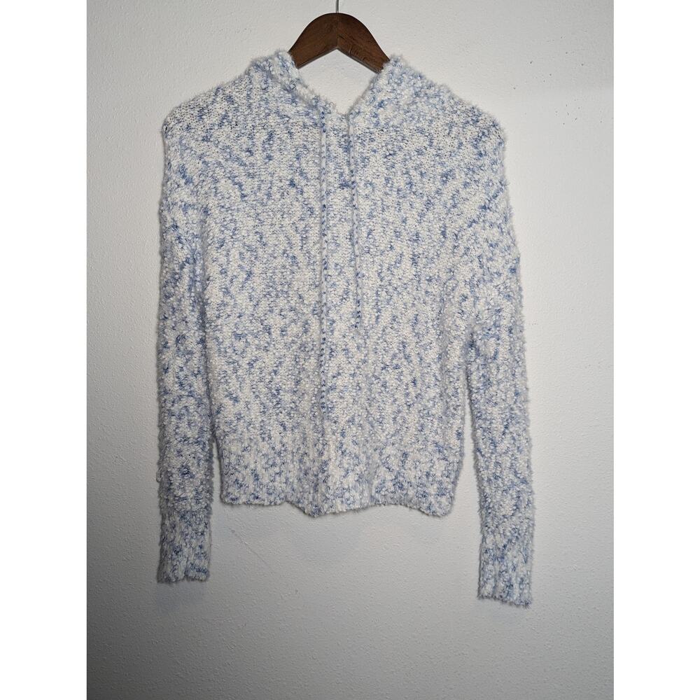 Ultra Flirt Women's Cozy Hoodie Sweater Blue and White Size S - Picture 1 of 5